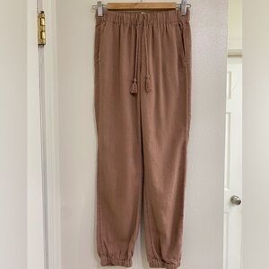 Madewell Linen Blend Brown Joggers size XXS